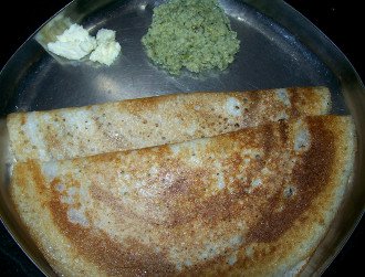 dosa with coconut chutney butter