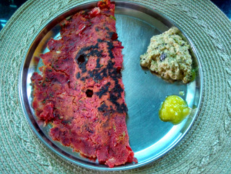 beetroot akki rotti coconut chutney ghee 333x250