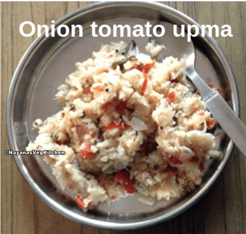 Onion Rava Upma Recipe onion tomato rava upma 500x476