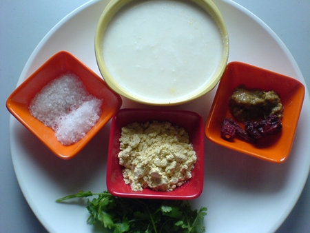 besan kadhi ingredients 450x338