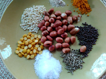 Mavinkai chitranna Green mango rice recipe chitranna tempering ingredients 350x263