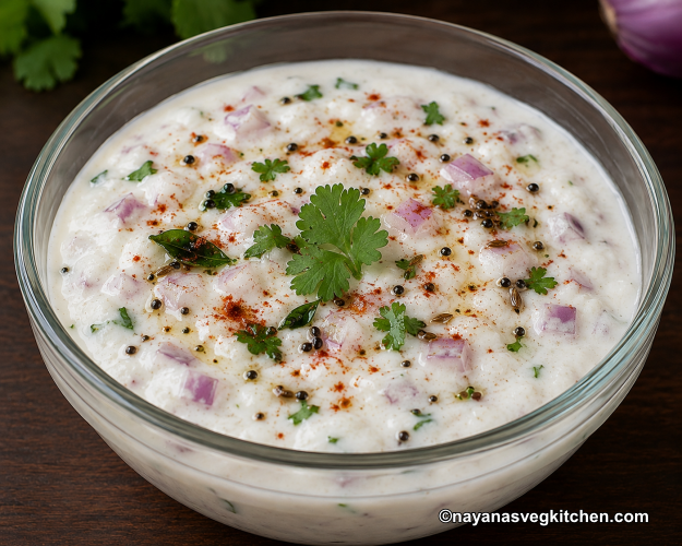 Onion Raita Recipe onion raita tempered 625x500