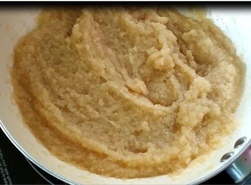 Rice Rava Khandvi Khantoli Recipe cooking rice rava with jaggery 500x370