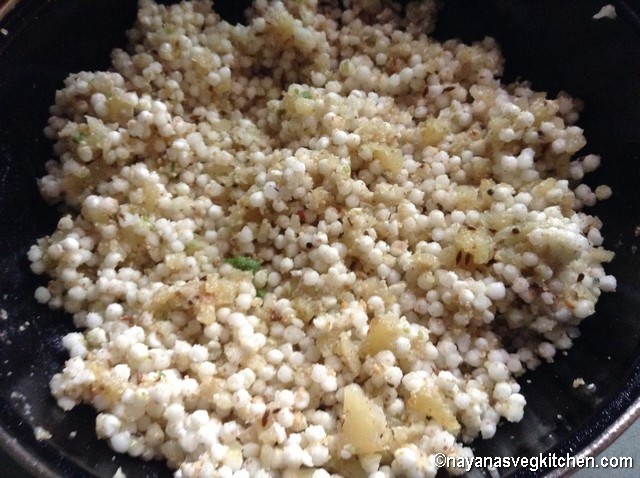 Sago sabudana khichadi recipe add soaked sago 640x478